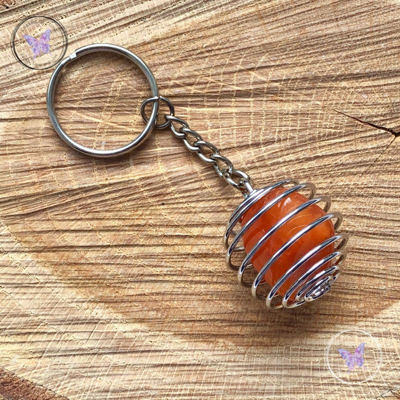 Carnelian Tumble Stone Keychain